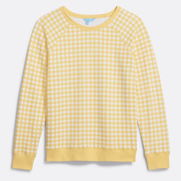 DRAPER JAMES Natalie Sweatshirt in Yellow Gingham Large NWOT Reese Withe… - Picture 4 of 8